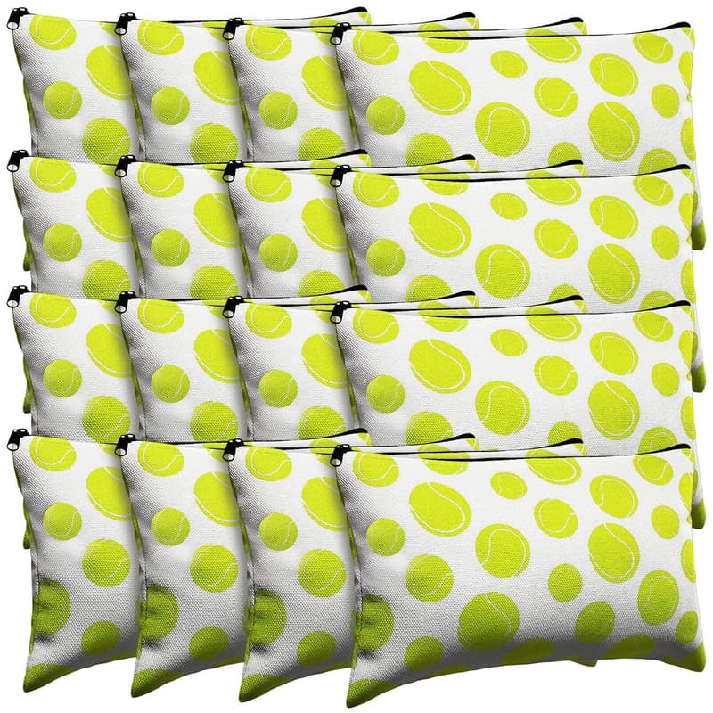 Tennis Themed Canvas Makeup Bags - 20 Pcs Set for Women