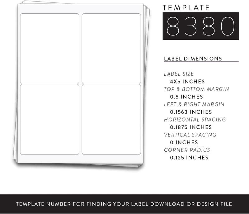 Large Wine Bottle Printable Labels - 40 Kraft Labels (4x5 inches)