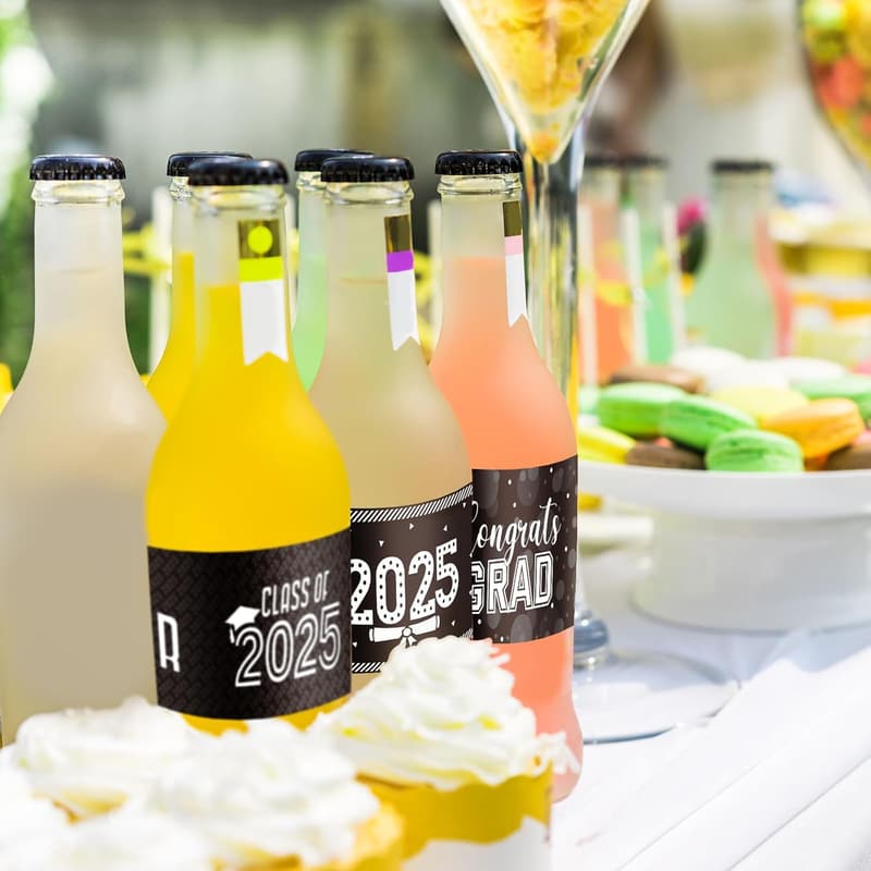 2025 Graduation Water Bottle Labels - Congrats Grad Stickers