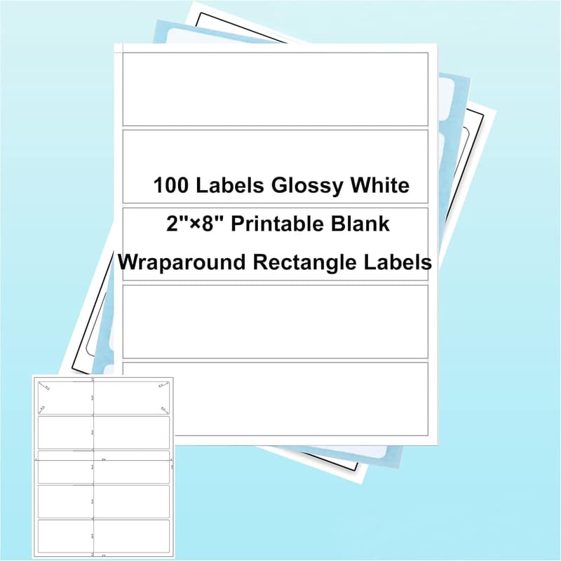 100 Pcs Printable Waterproof Water Bottle Labels