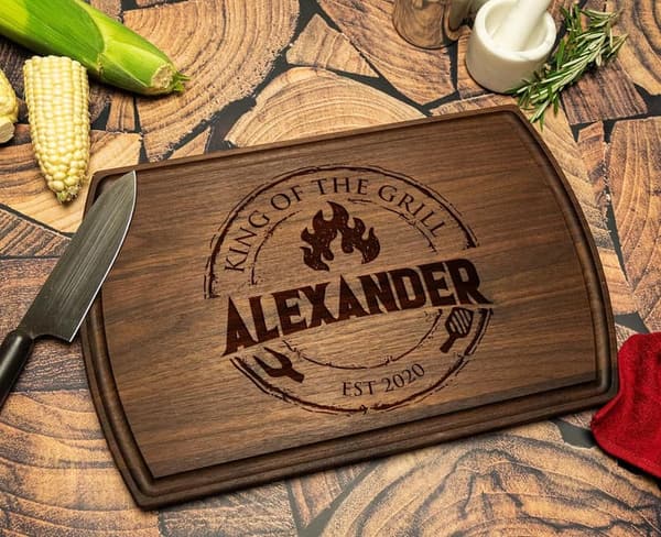 Personalized Wood BBQ Cutting Board - Perfect Father's Day Gift for Men