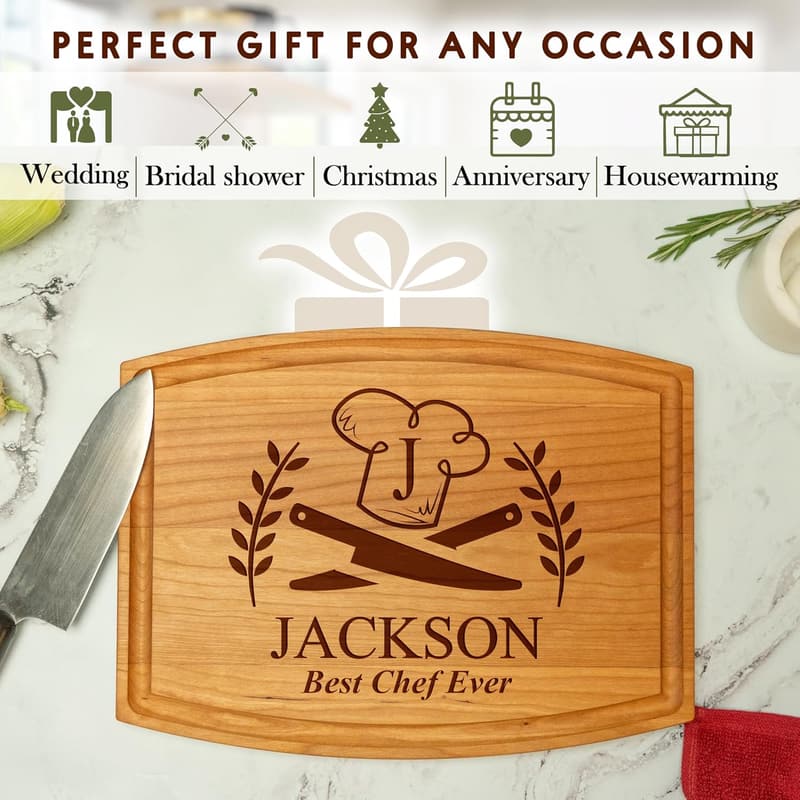 Personalized Wood BBQ Cutting Board - Perfect Father's Day Gift for Men
