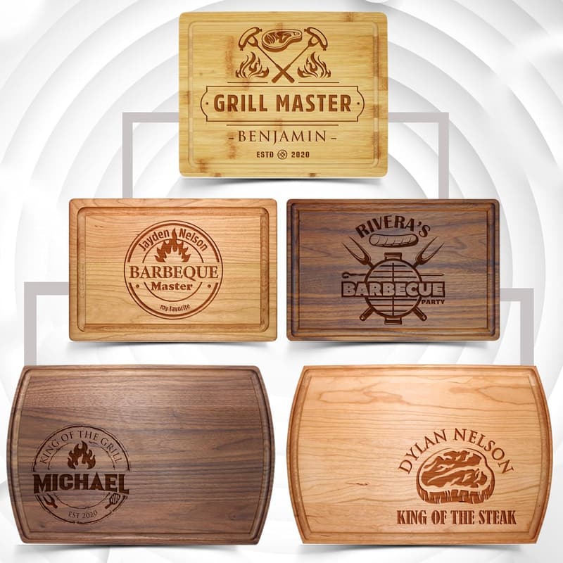Personalized Wood BBQ Cutting Board - Perfect Father's Day Gift for Men