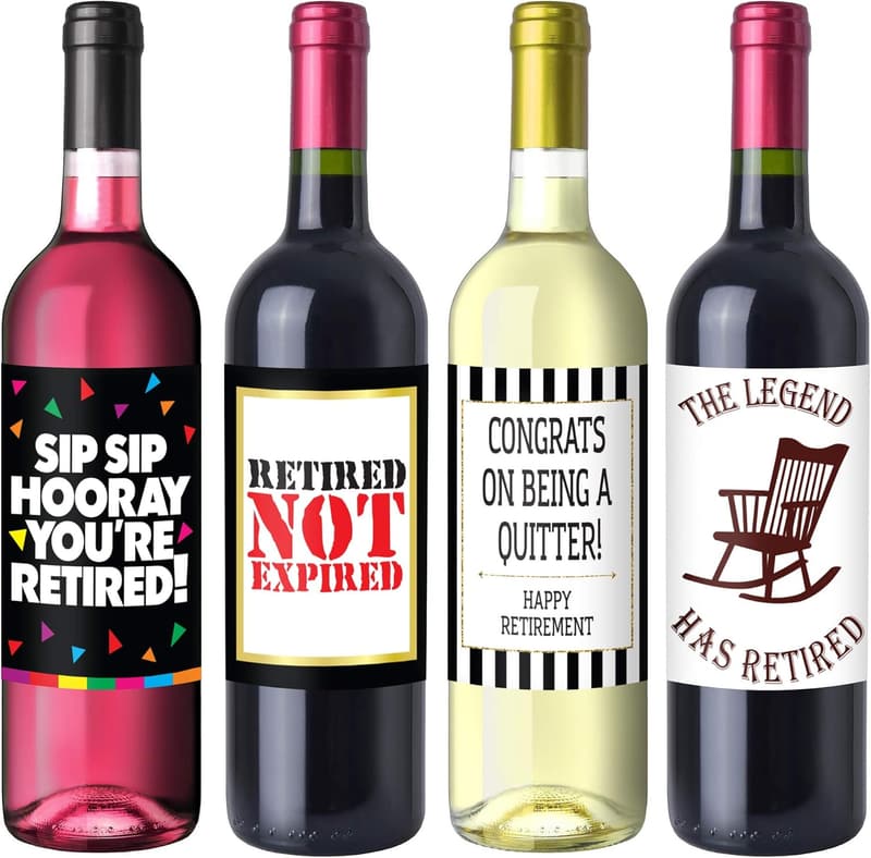Retirement Wine Label Pack - Party Supplies & Decorations