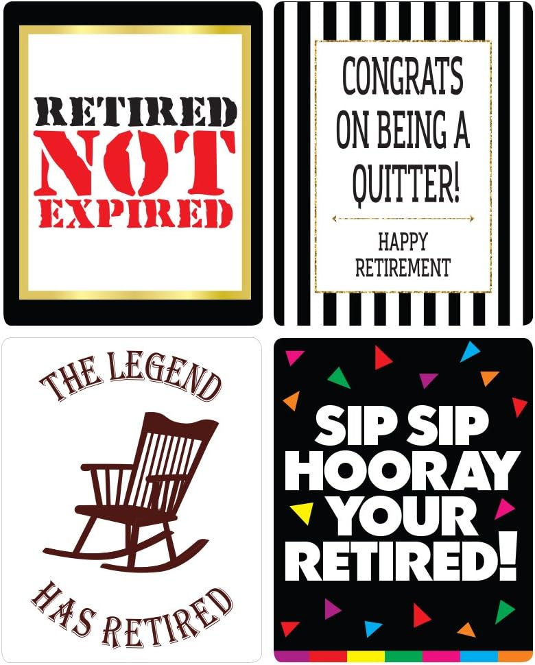 Retirement Wine Label Pack - Party Supplies & Decorations