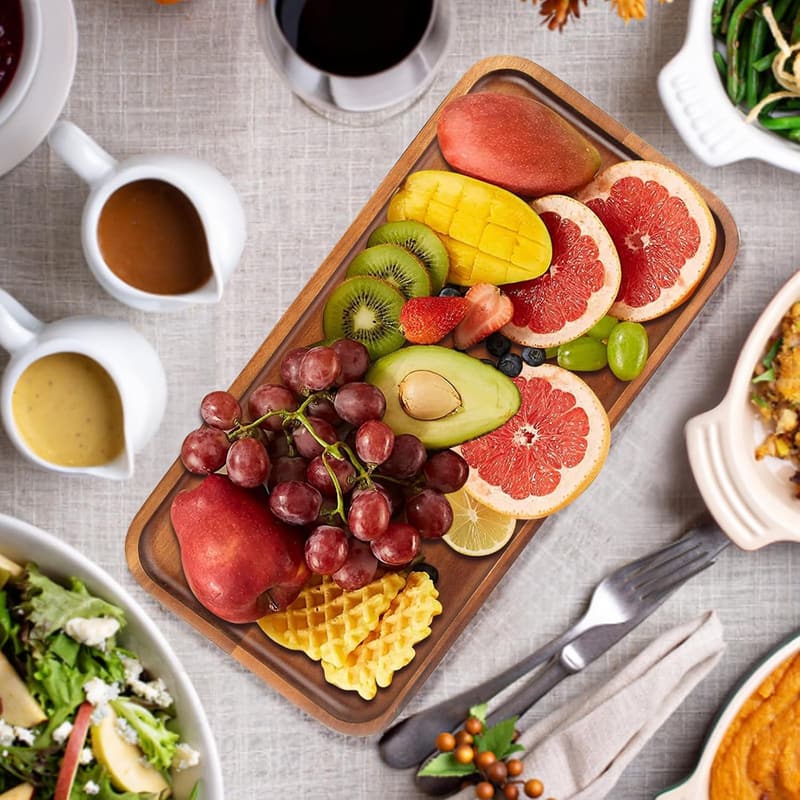 Acacia Wood Charcuterie Platter - Rectangle Serving Tray