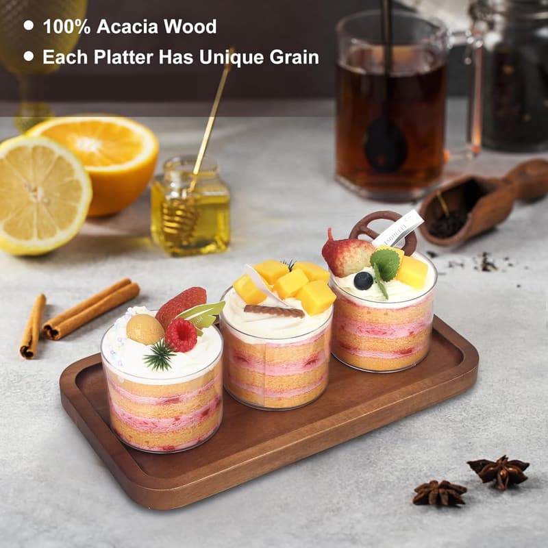 Acacia Wood Charcuterie Platter - Rectangle Serving Tray