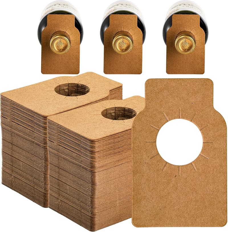 Custom Kraft Wine Tags - 500 PCS Double-Sided Labels
