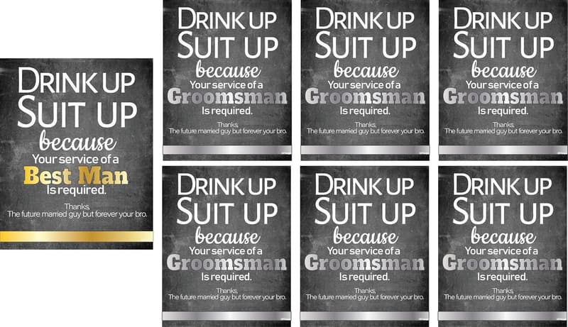 Groomsman Proposal Wine & Liquor Labels Set - 7 Stickers