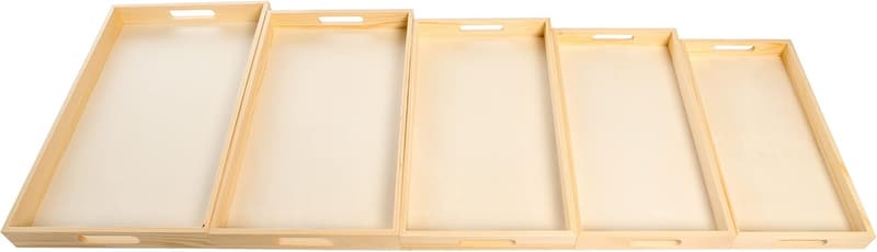 Wooden Nested Serving Trays Set of 5 for Crafts and Home Décor