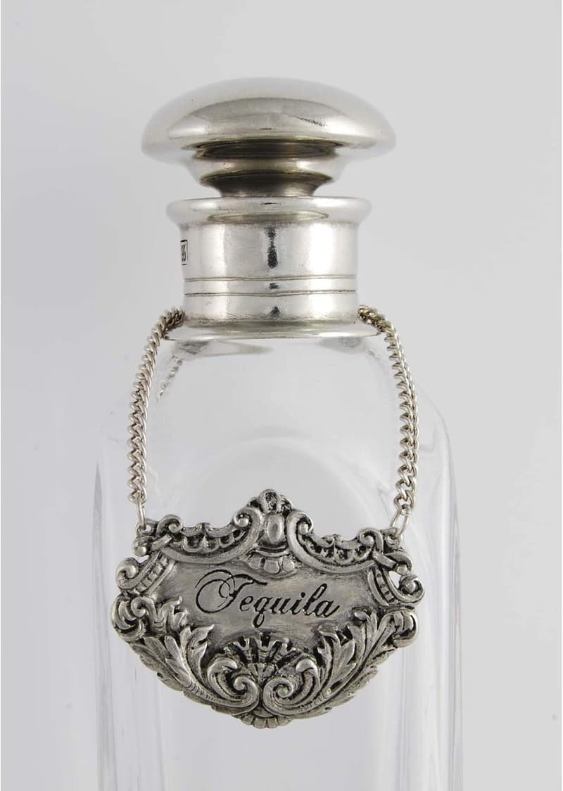 Handcrafted Pewter Tequila Decanter Tag - 2.5 Inch Engraved Label