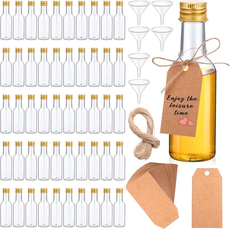 Party Mini Liquor Bottles Set - 100 Plastic 50ml Containers
