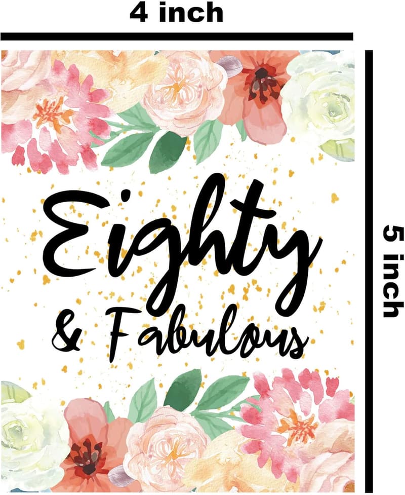 80th Birthday Wine Bottle Labels - Set of 8 Milestone Stickers