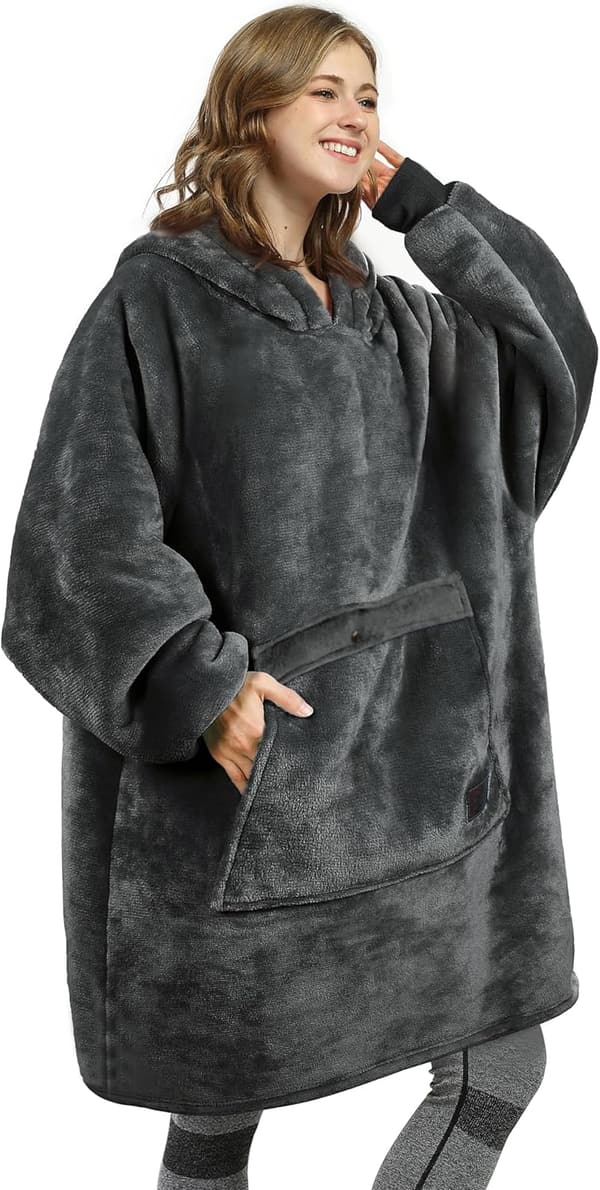 Wearable Sherpa Blanket Hoodie for Men and Women