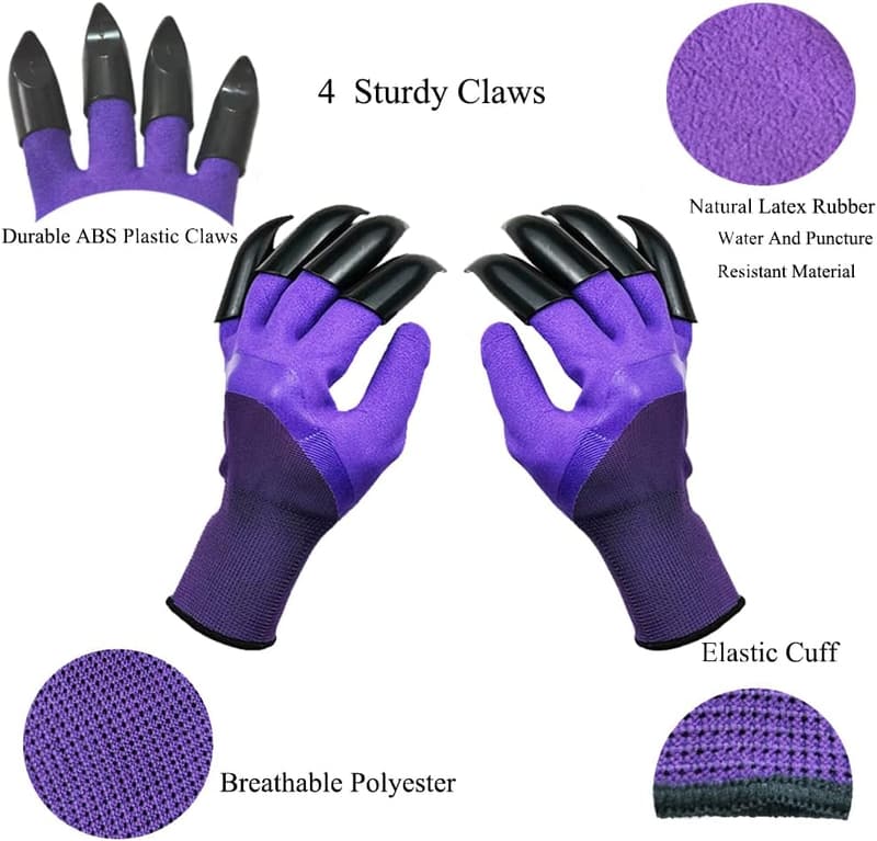 Claw Gardening Gloves for Digging and Planting - Waterproof