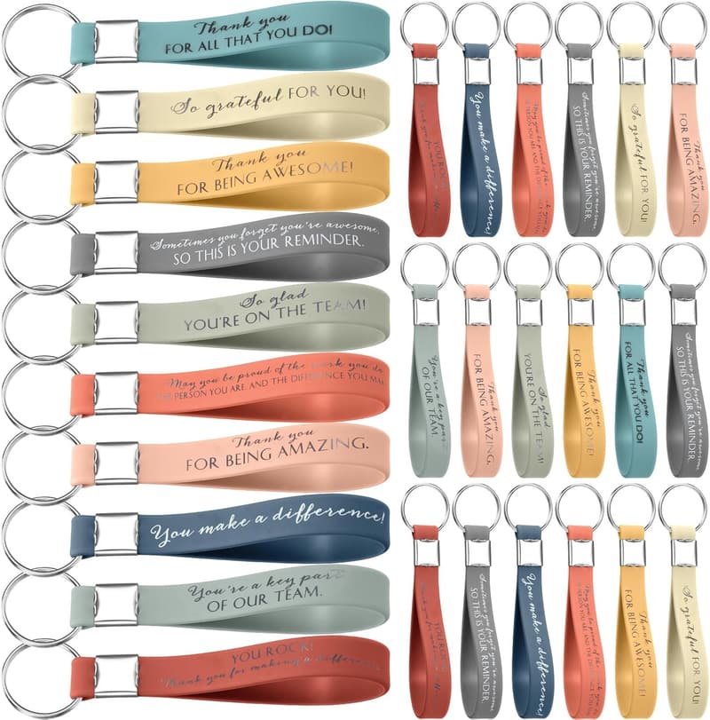Inspirational Thank You Keychain Set for Coworkers - 30 Pcs