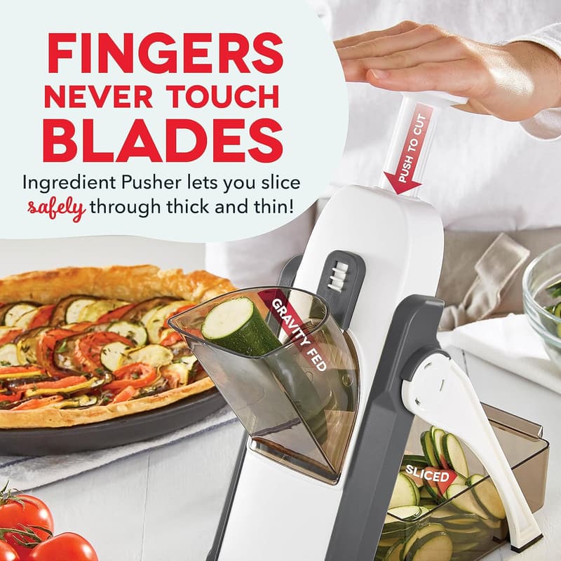 DASH Safe Slice® Mandoline Slicer with 30+ Presets - Grey