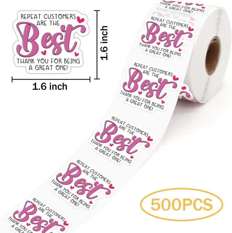 500 Pack Thank You Stickers for Small Businesses