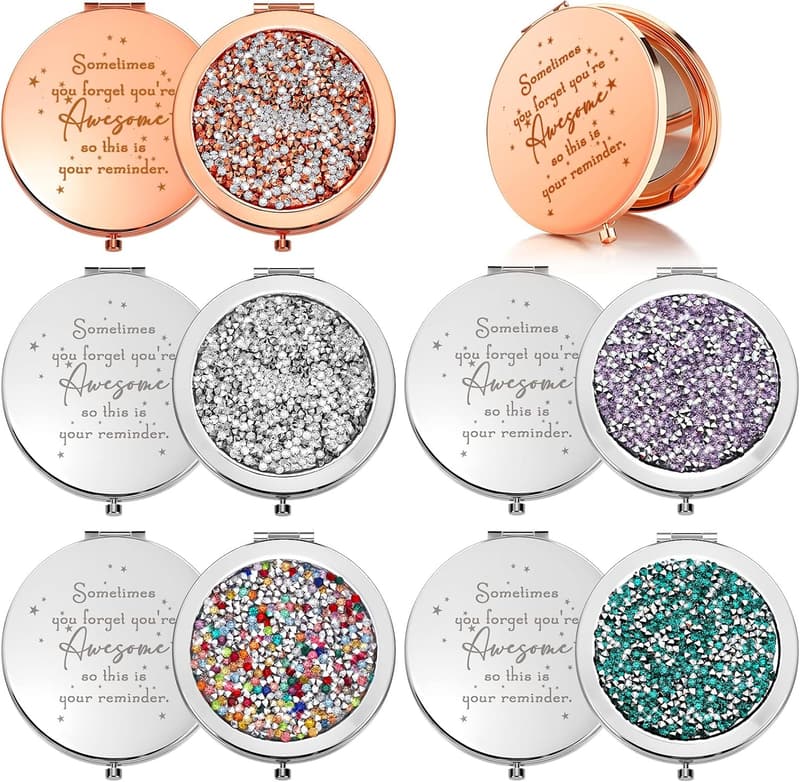 Inspirational Compact Mirrors - 10 Pack Appreciation Gifts for Women
