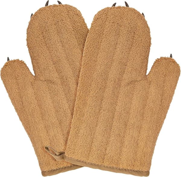 Funny Bear Oven Mitts Set - Cute Kitchen Potholders for Cooking