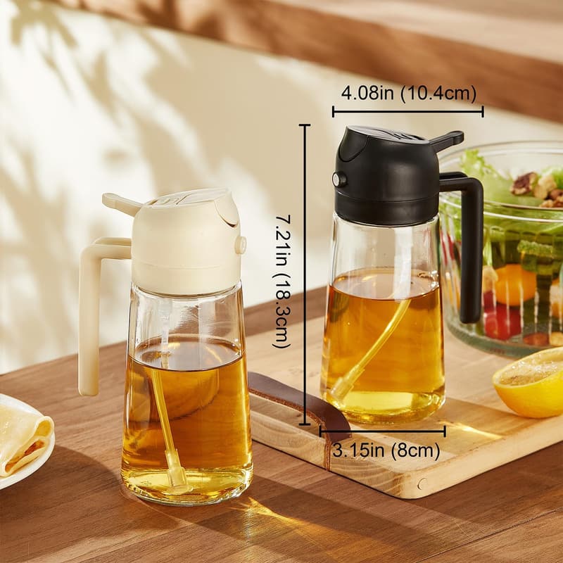 Olive Oil Sprayer - 16oz Glass Dispenser for Cooking & BBQ