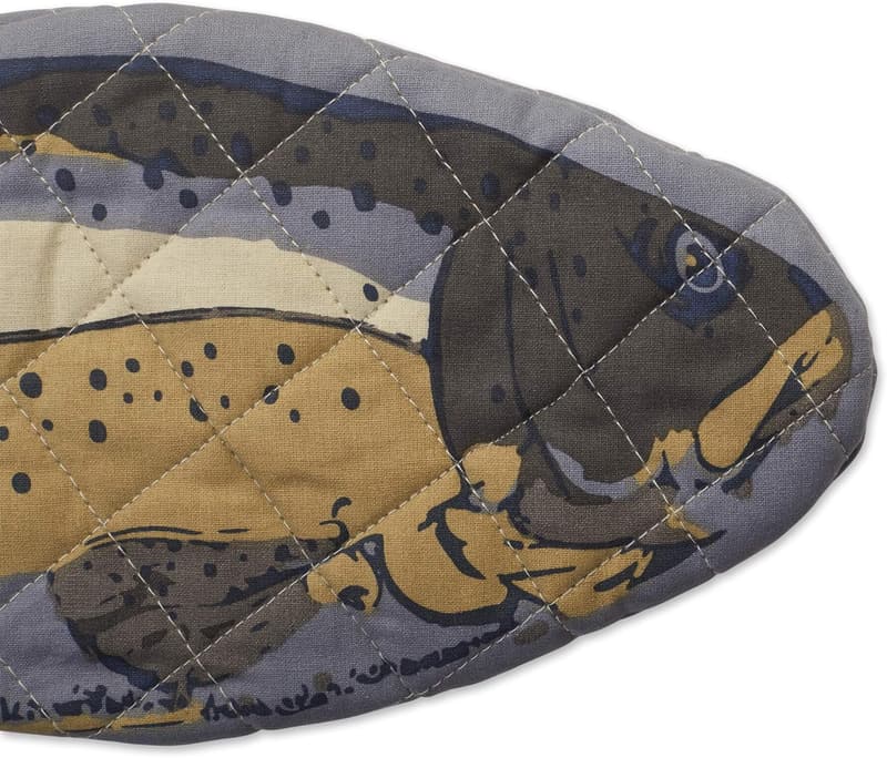 Lake House Fish Oven Mitts Set - Cotton, Machine Washable, Heat Resistant