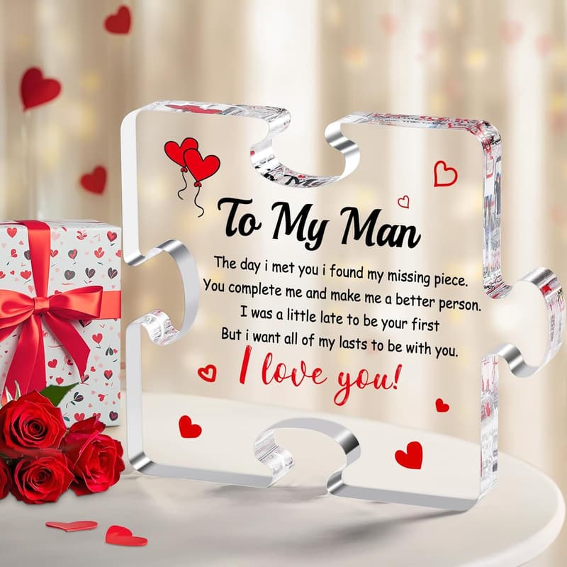 Personalized Engraved Acrylic Block Puzzle for Him