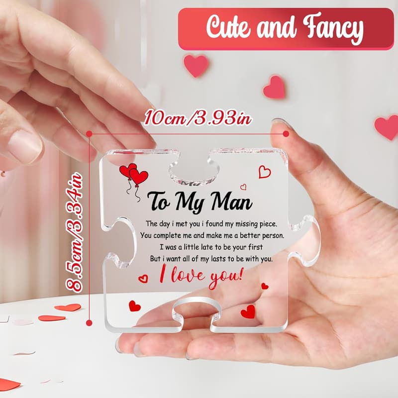 Personalized Engraved Acrylic Block Puzzle for Him