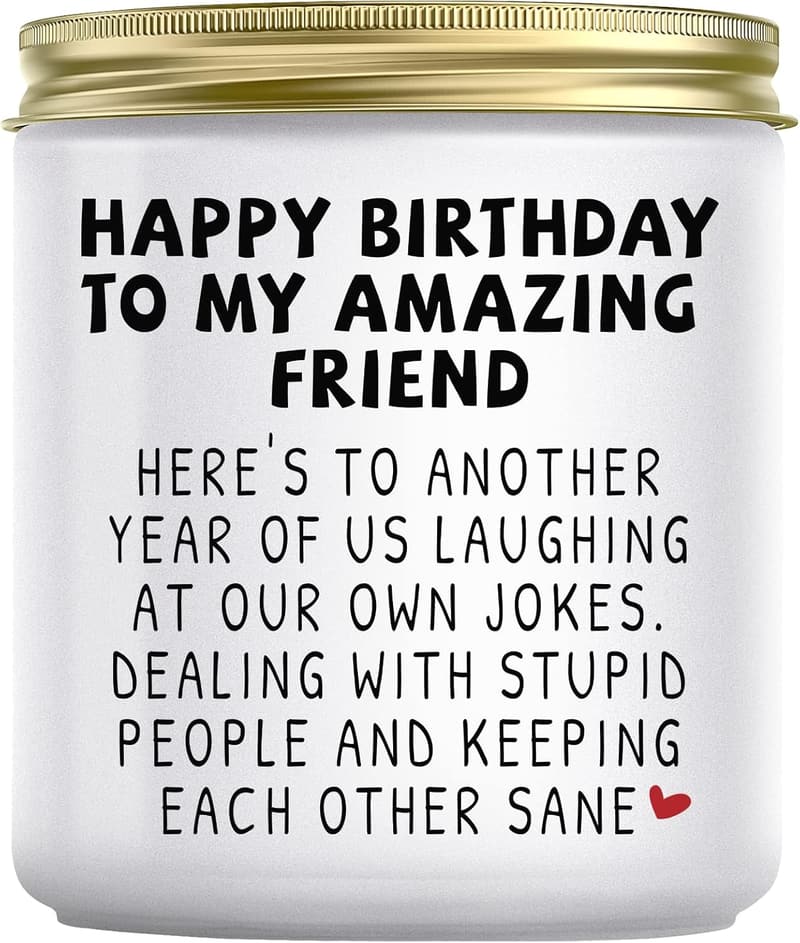 Lavender Candle - Funny Birthday Gift for Women Besties