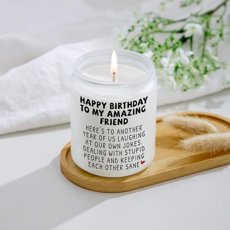 Lavender Candle - Funny Birthday Gift for Women Besties