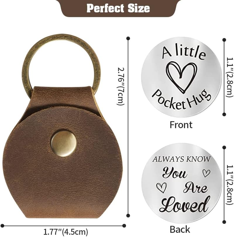 Long Distance Relationship Pocket Hug Token Keychain