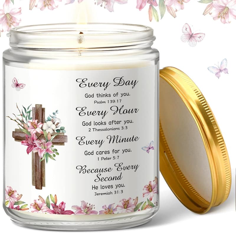 Lavender Scented Christian Prayer Candle for Women