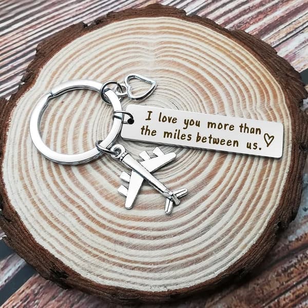 Long Distance Relationship Keychain for Couples
