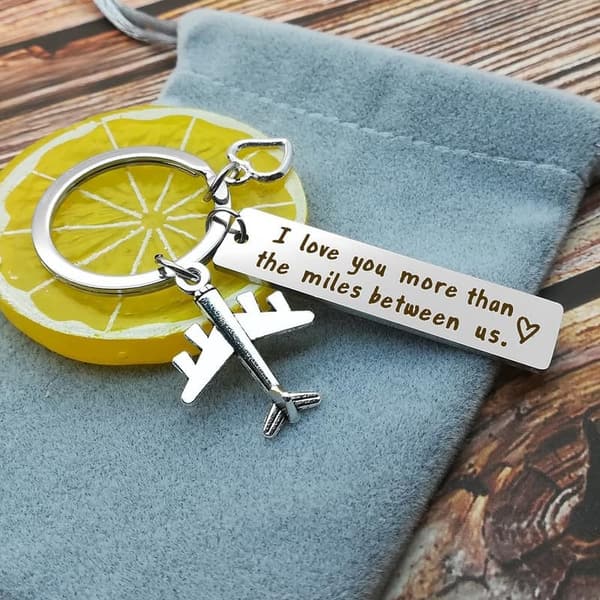 Long Distance Relationship Keychain for Couples