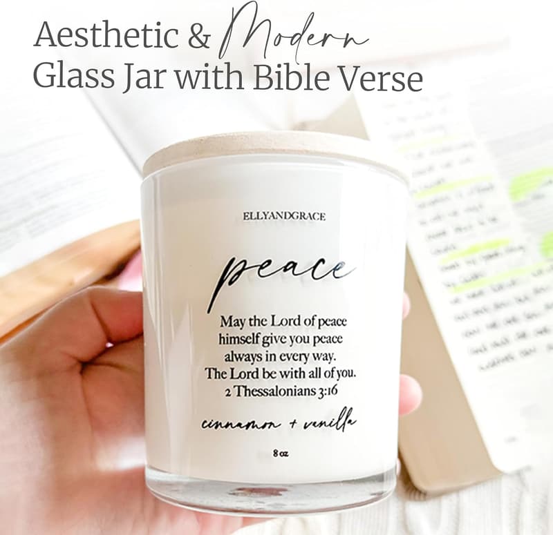 Inspirational Bible Verse Soy Candle for Women