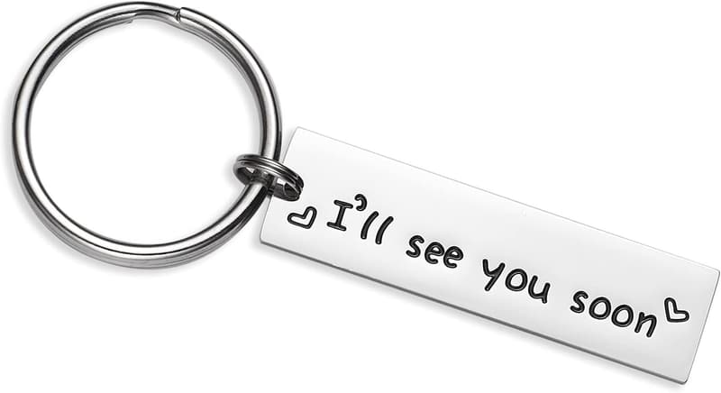 Long Distance Relationship Keychain for Couples