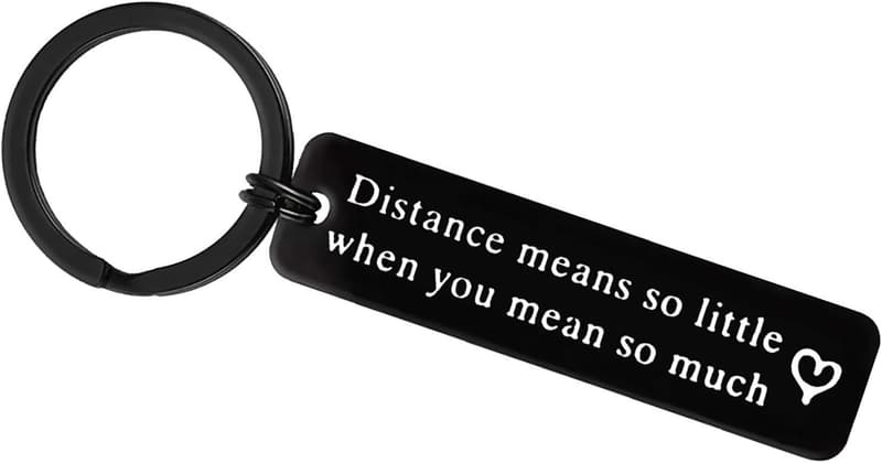 Long Distance Couple Keychain - Relationship Gift for Him & Her