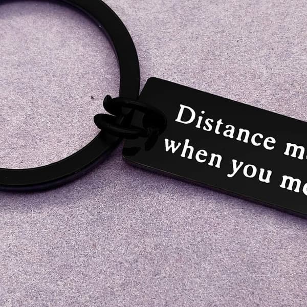 Long Distance Couple Keychain - Relationship Gift for Him & Her