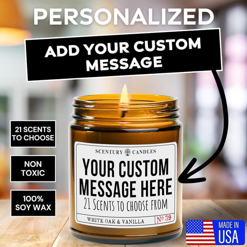 Personalized Custom Candle - Handmade Birthday Gift for All