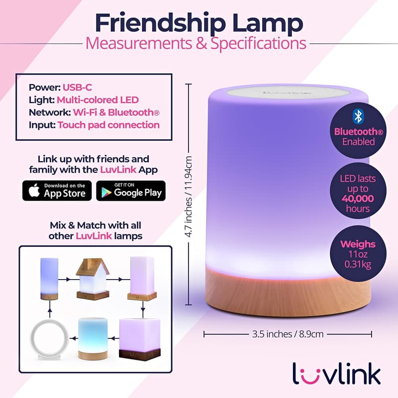 Friendship Lamp Set with Extended WiFi Range and Bluetooth Setup