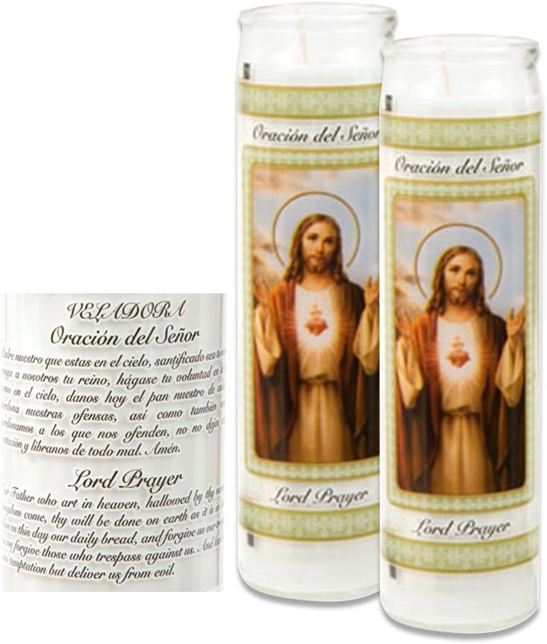 Jesus Veladora Prayer Candles - Sacred Heart, Bundle of 2
