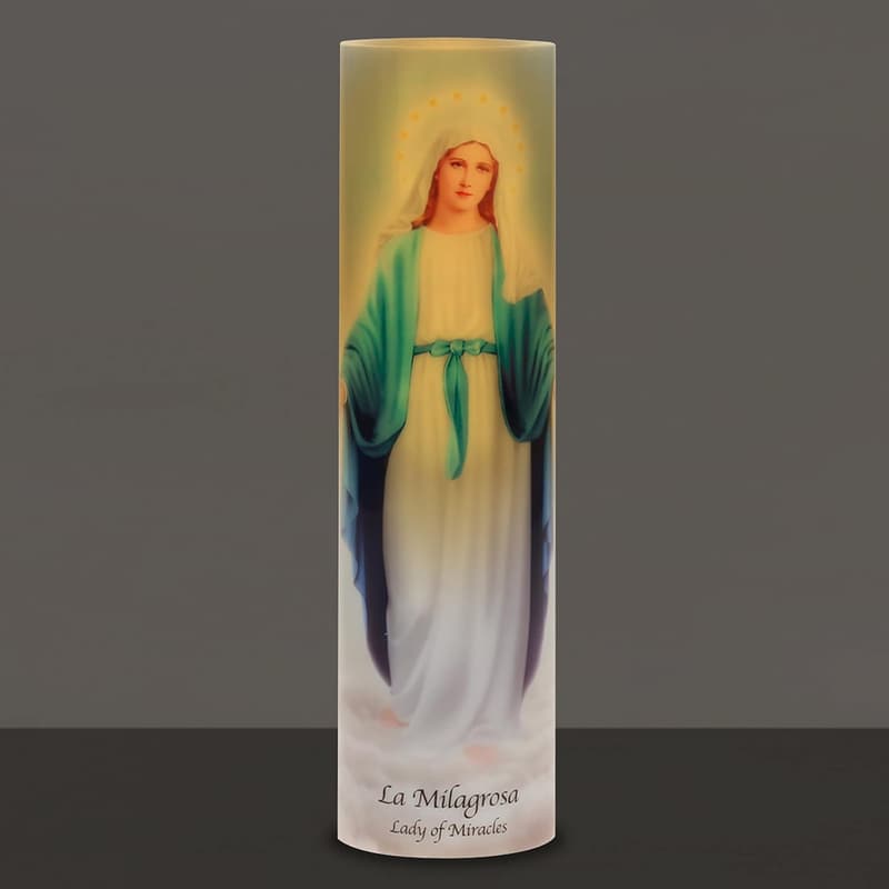 Lady of Miracles Flameless LED Candle for Devotion