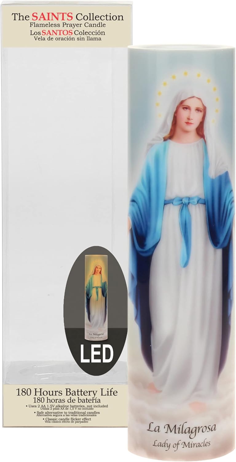 Lady of Miracles Flameless LED Candle for Devotion