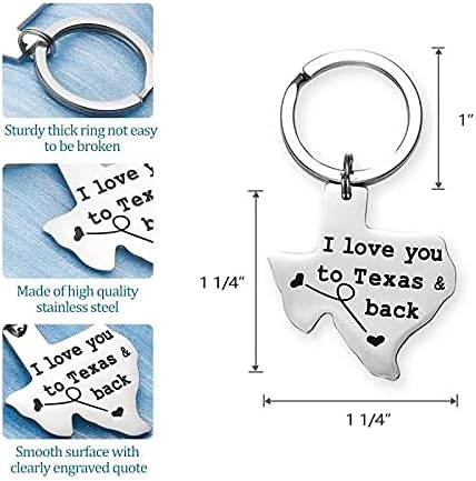 Long Distance Relationship Texas Keychain Gift