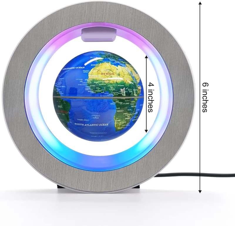 Magnetic Levitation Floating Globe with LED Lights - 4-Inch Desk Decor