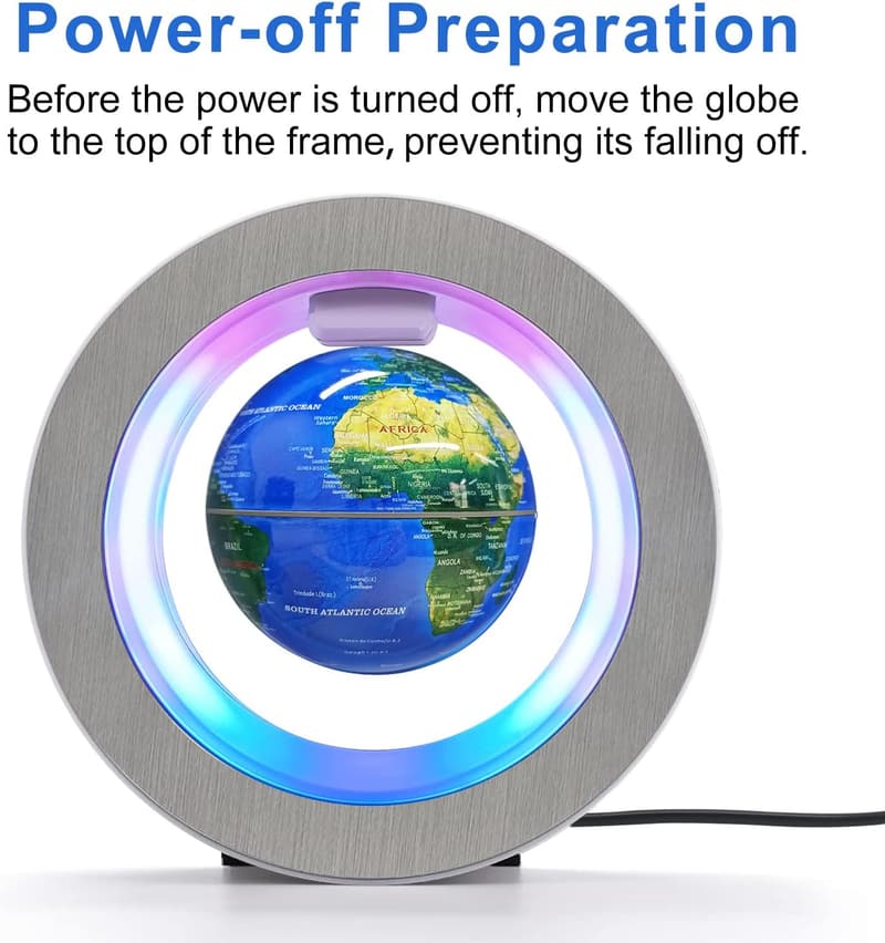 Magnetic Levitation Floating Globe with LED Lights - 4-Inch Desk Decor