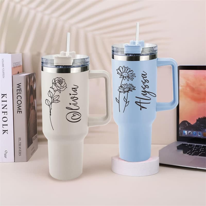 Personalized 40 Oz Stainless Steel Tumbler for Women