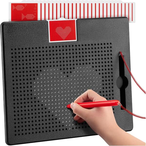 Magnetic Drawing Board for Kids - Travel Toy with Beads & Stylus
