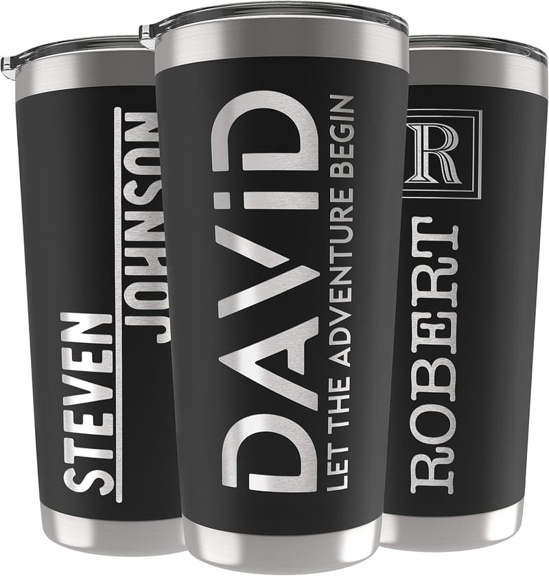 Personalized 20 oz Insulated Tumblers for Women - Black