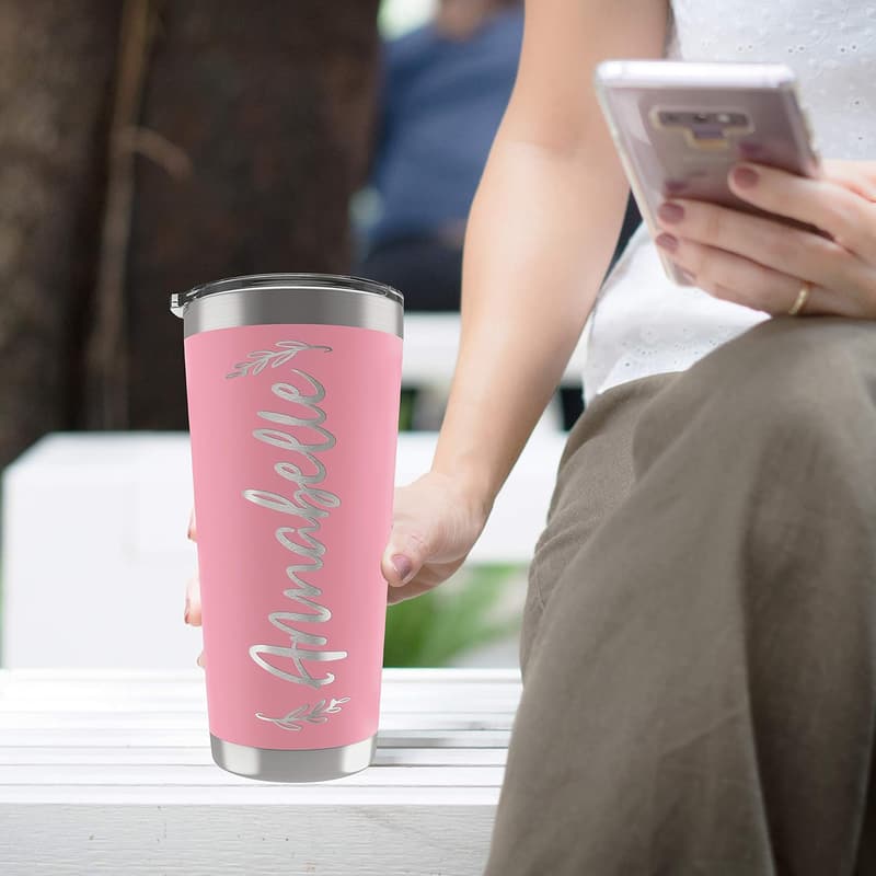 Personalized 20 oz Insulated Tumblers for Women - Black